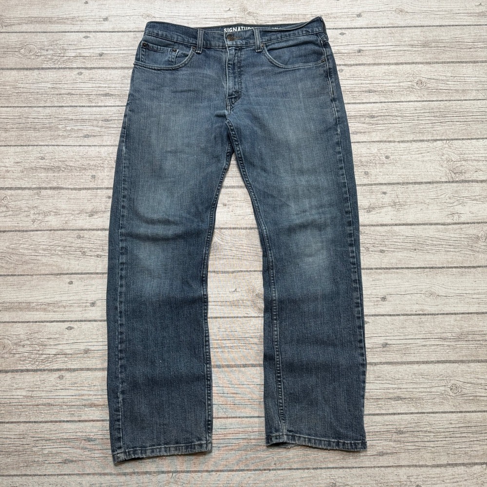 Levi's Jeans Mens 32x30 Blue Denim Signature S61 Relaxed Fit Straight Leg Cotton